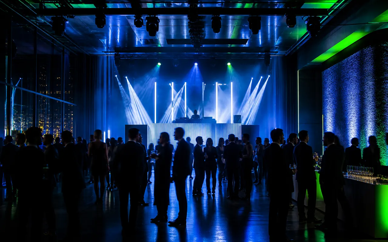 DJ aux commandes d'une soirée lumineuse